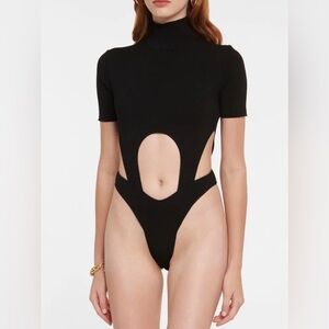 MUGLER Black Women's Cut-Out Bodysuit authentic